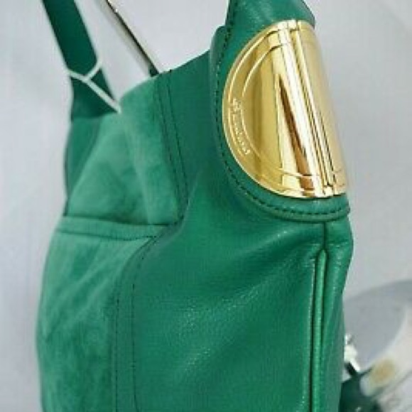 b. makowsky Handbags - HOBO SUEDE LEATHER GREEN PURSE B Makowsky